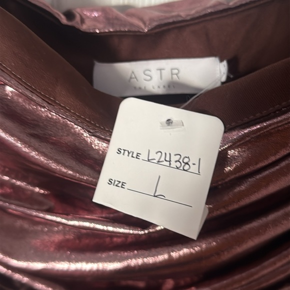 NWT ASTR Strapless Metallic bronze Dress LARGE - Picture 3 of 5